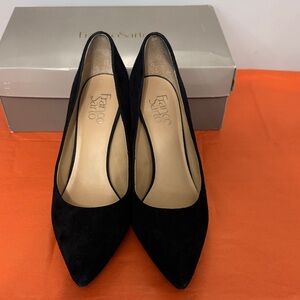 Franco Sarto Black Suede Heels